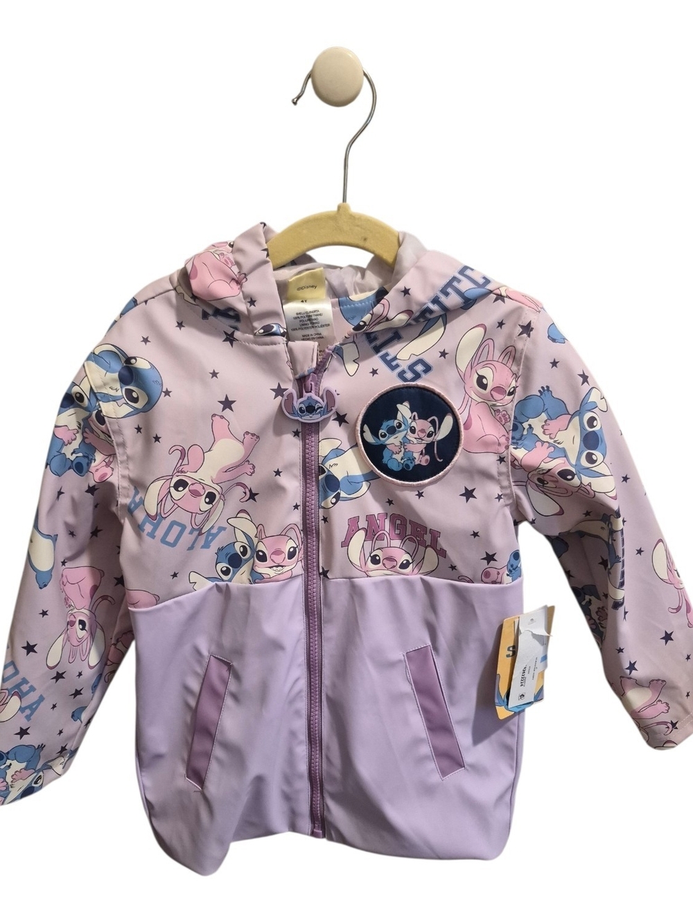 Disney Girls Pink & Lavender Lilo & Stitch Raincoat